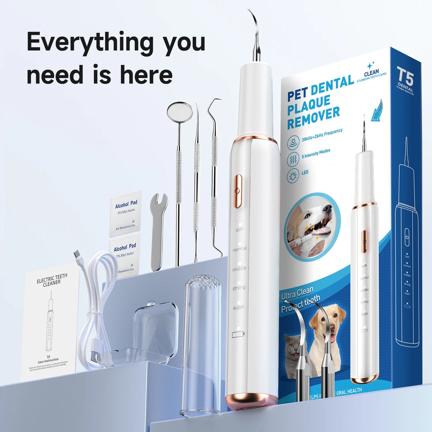Ultrasonic Pet Dental Plaque Remover for Dogs and Cats