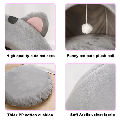Petzrella Cat Face Plush Cave Bed – Detail 3