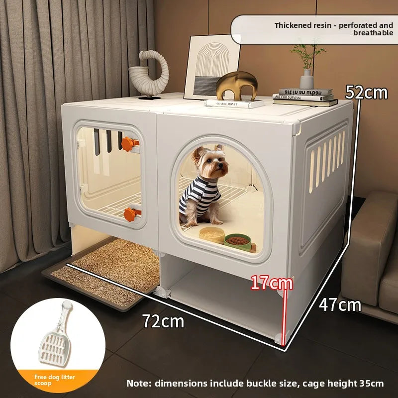 Pet Villa Cage with Toilet & Storage