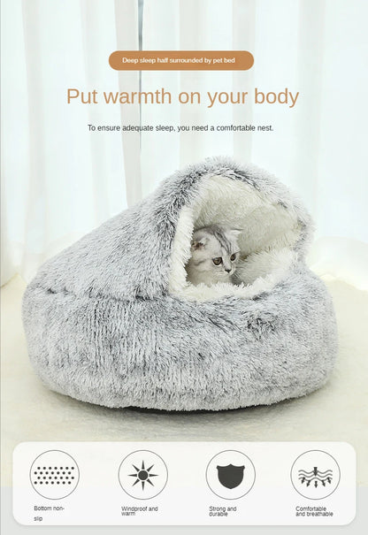 Petzrella Deep Sleep Fluffy Cave Bed. Der ultimative gemütliche Rückzugsort für ängstliche Haustiere.