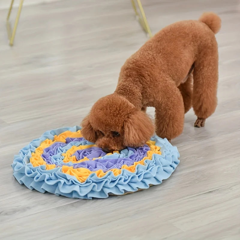 Petzrella Dog Snuffle Mat close-up of fleece strips hiding treats