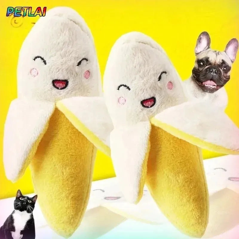 Banana-Shaped Plush Cat Bed