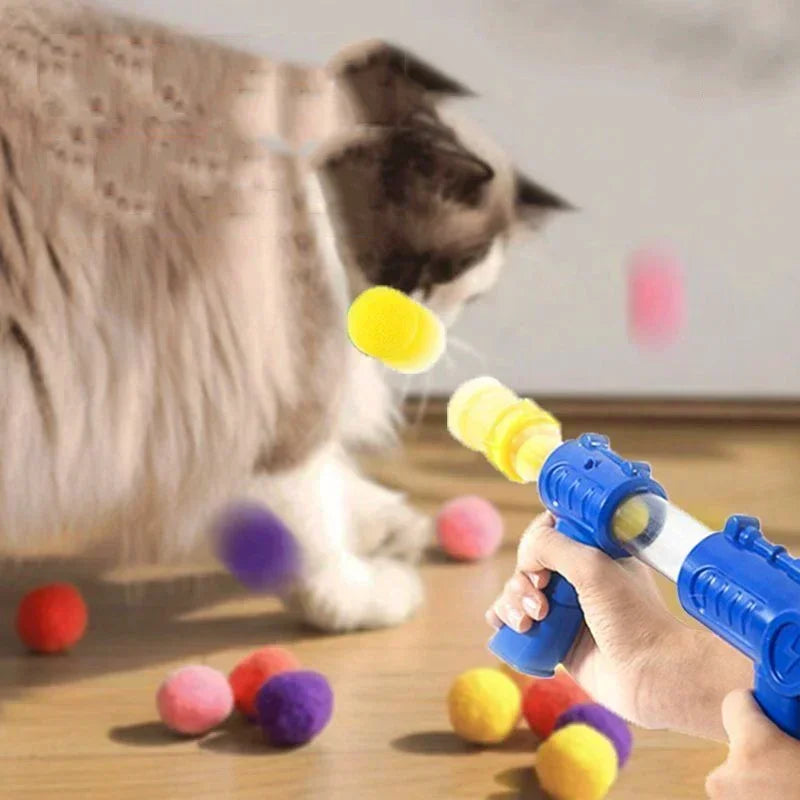 Plush Ball Shooter Toy for Cats & Small Dogs
