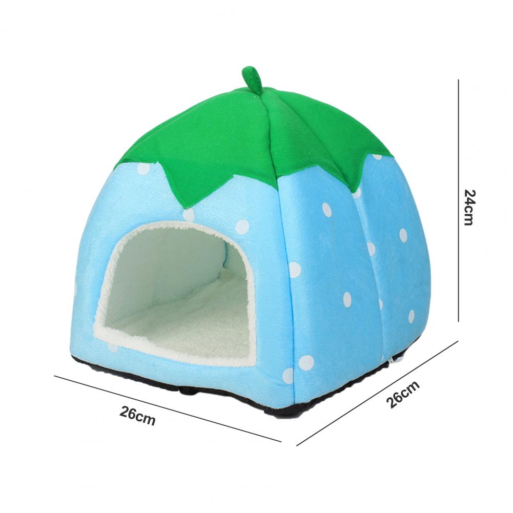 Strawberry-Shaped Cozy Cat Bed House