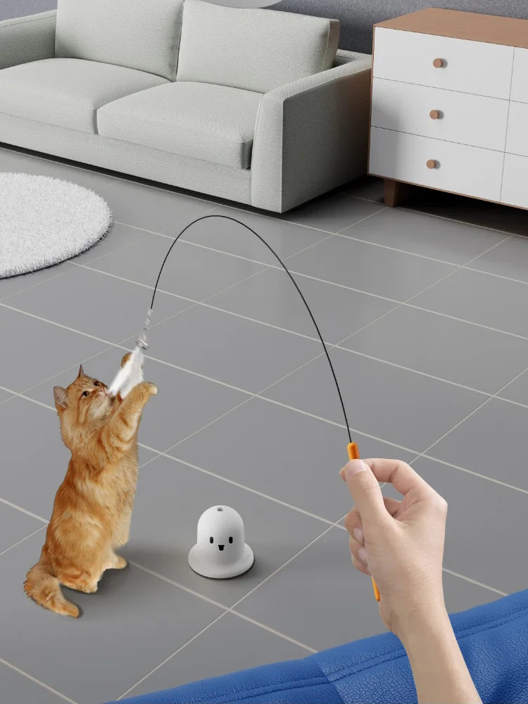 Petzrella Interaktives Federstab-Spielzeug für Katzen