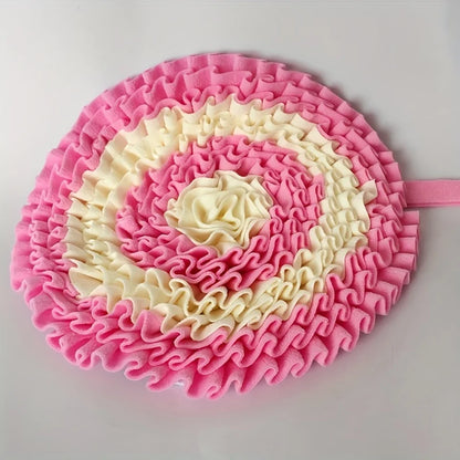 Dog sniffing and foraging in Petzrella Snuffle Mat