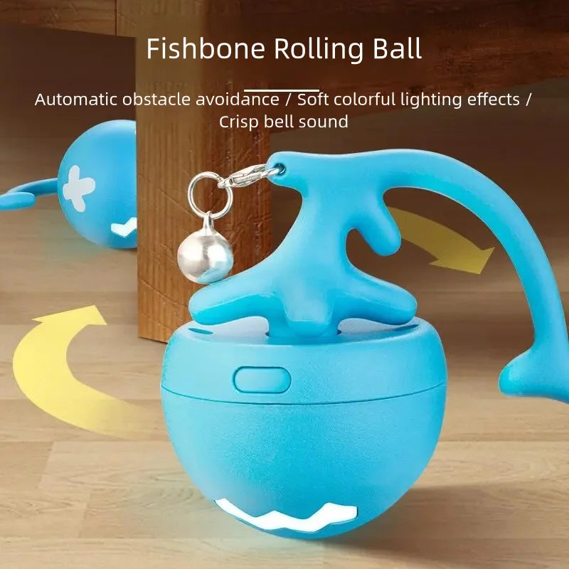 Petzrella Electric Spinning Fish-Bone Cat Ball Toy