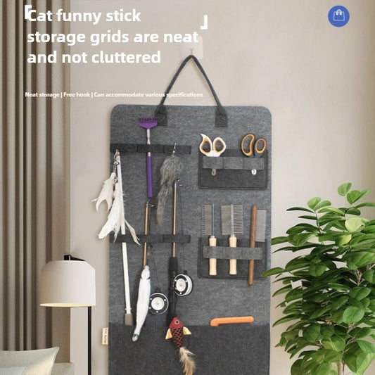 Wall-Mounted Cat Toy Storage Organizer