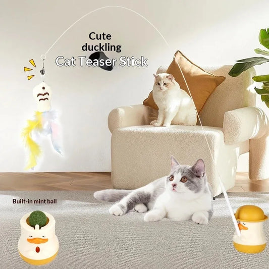 Cute Duckling Cat Teaser Stick