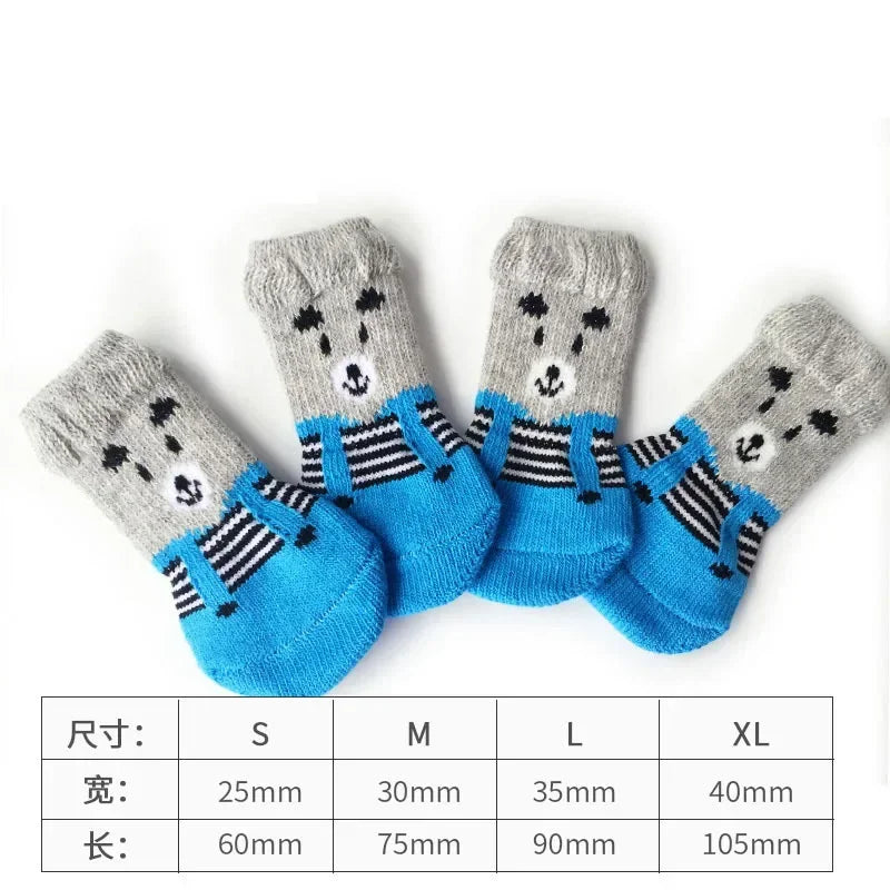 Cartoon Knitted Winter Pet Socks