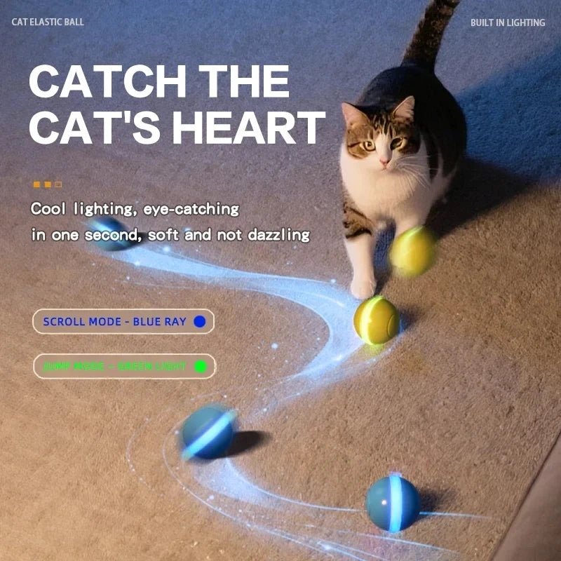 Intelligent Rechargeable Cat Toy Ball with Dual Play Modes