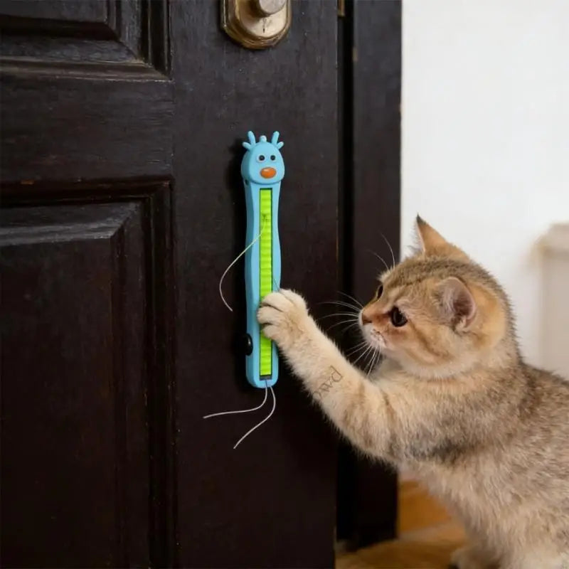 Petzrella Auto Cat Teaser — Self-Rotating Feather Wand Toy for Indoor Cats