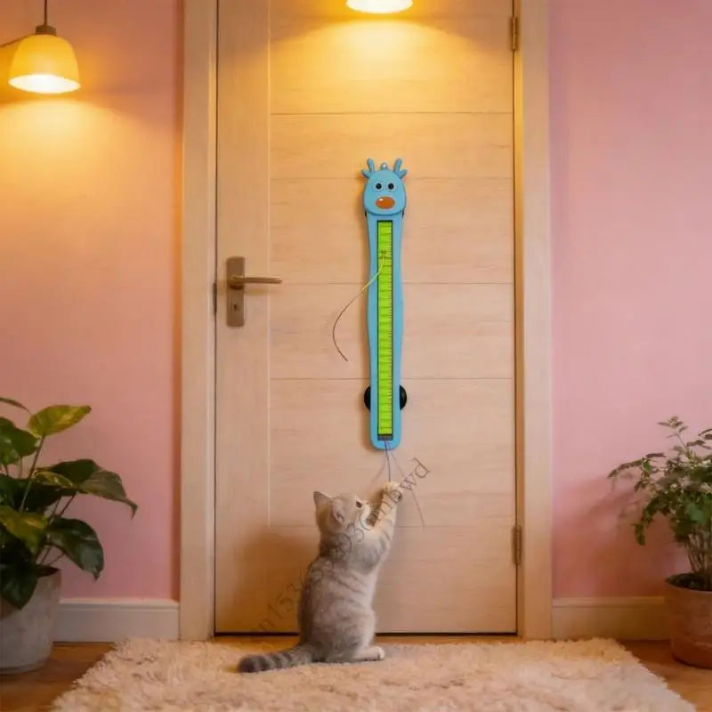 Petzrella Auto Cat Teaser — Self-Rotating Feather Wand Toy for Indoor Cats
