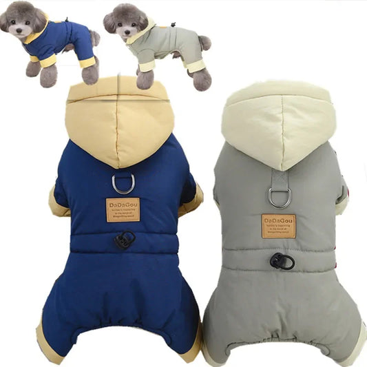 Waterproof Winter Dog Overalls – Warm Fleece Jumpsuit for Cold Weather