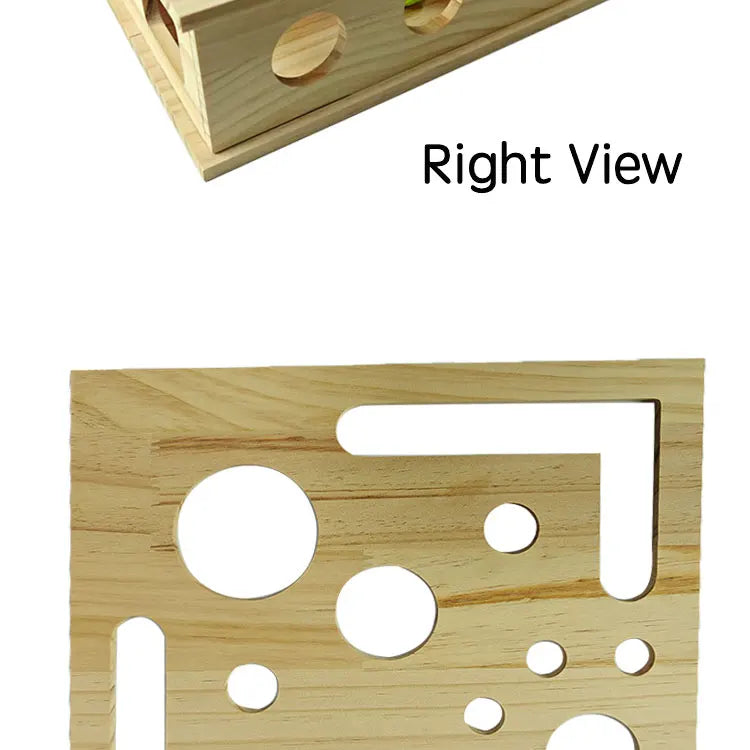 Wooden Cat Puzzle Box with Balls