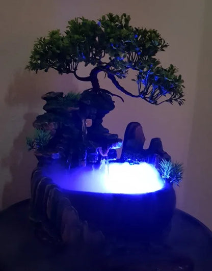 Petzrella Resin Waterfall Cat Fountain with LED Lighting