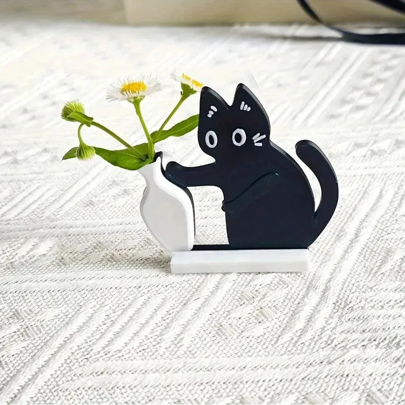 Cartoon Cat Acrylic Vase