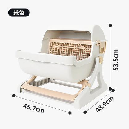 Petzrella Foldable Semi-Automatic Cat Litter Box – Large, Portable & Easy to Clean