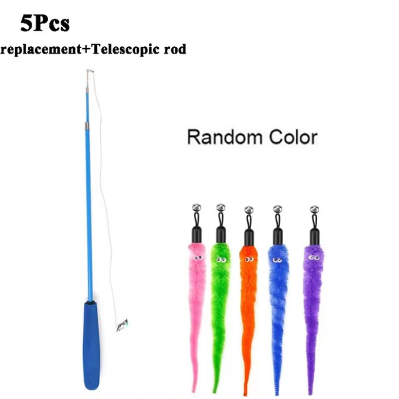 Plush Worm Replacement Heads for Cat Toys