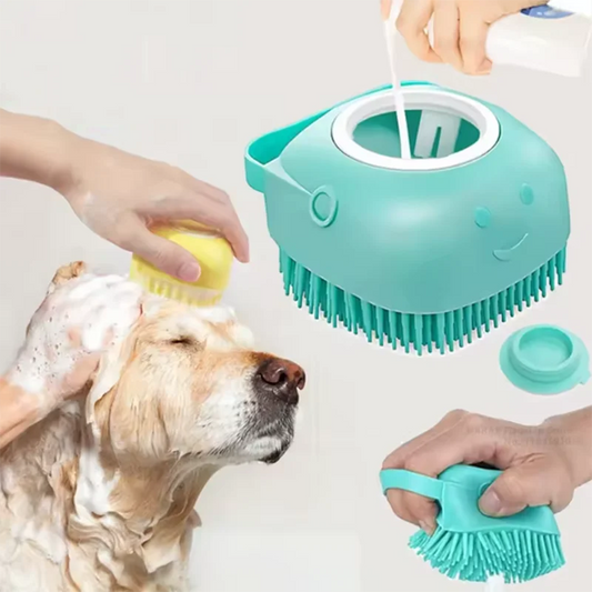 Silicone Pet Bath Brush – Gentle Clean & Easy Shampoo Dispensing