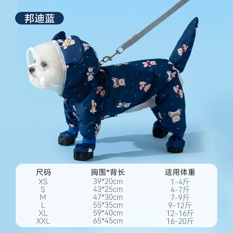 Petzrella All-In-One wasserdichter Hunde-Regenponcho