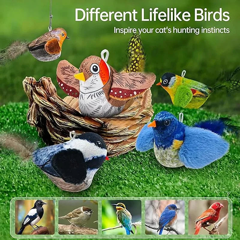 Chirping Bird Cat Toy for Interactive Play