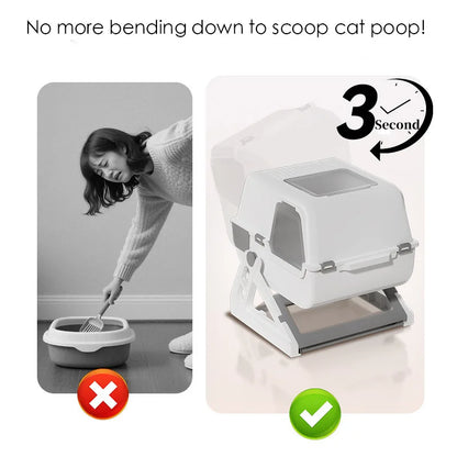 Petzrella Halbautomatische klappbare Katzentoilette