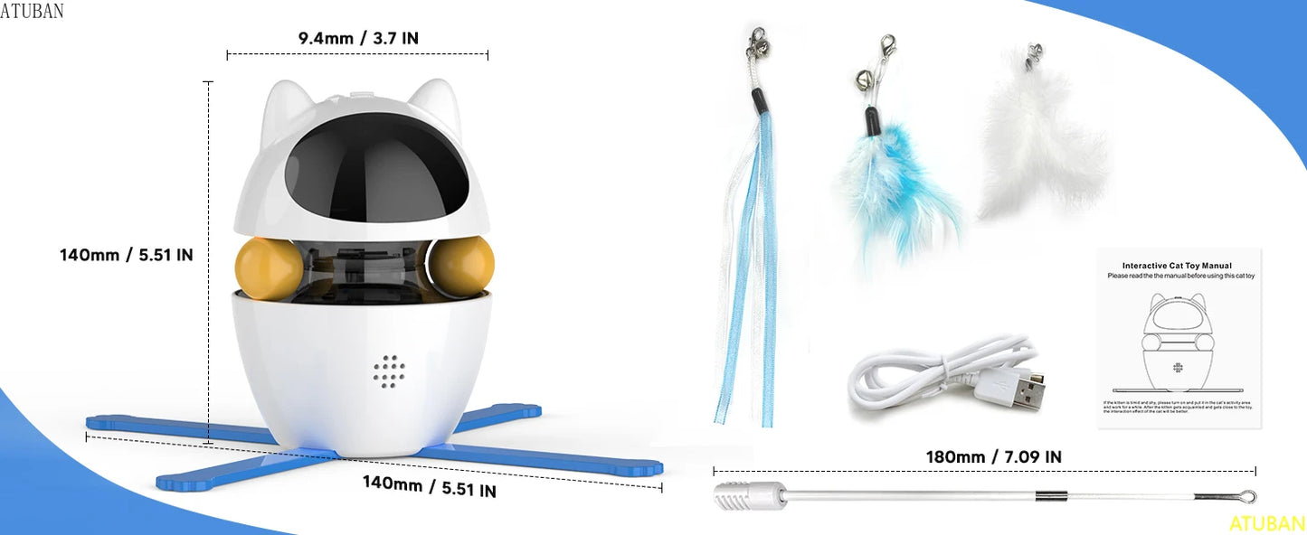 3-in-1 Automatic Interactive Cat Toy with Laser