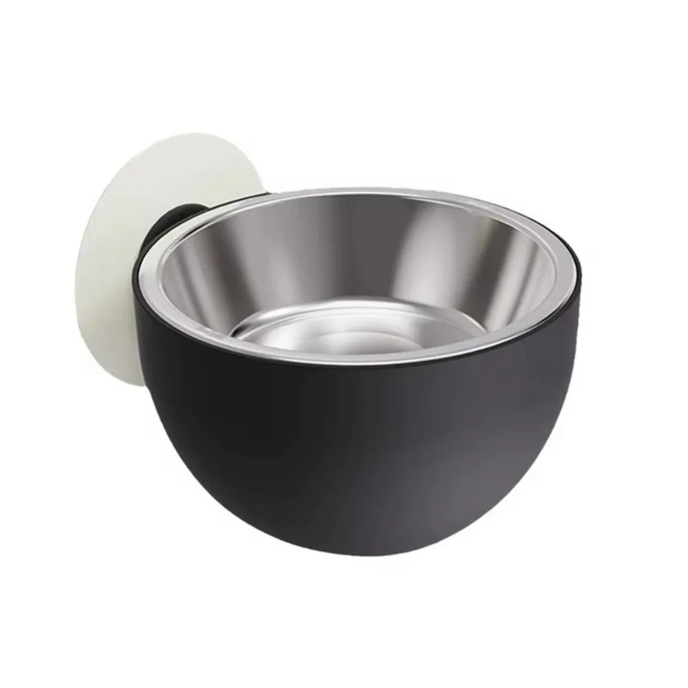 Petzrella Wall-Mounted Pet Bowl – Stainless Steel & Tilted