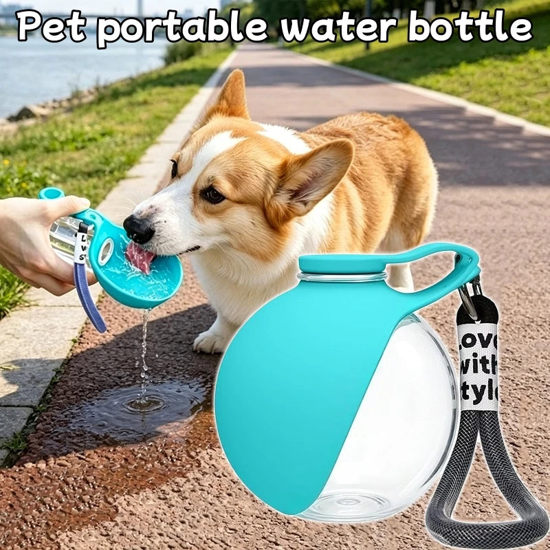 Petzrella Dog Water Bottle – Foldable Silicone Bowl, 285ml Leak-Proof Travel Cup