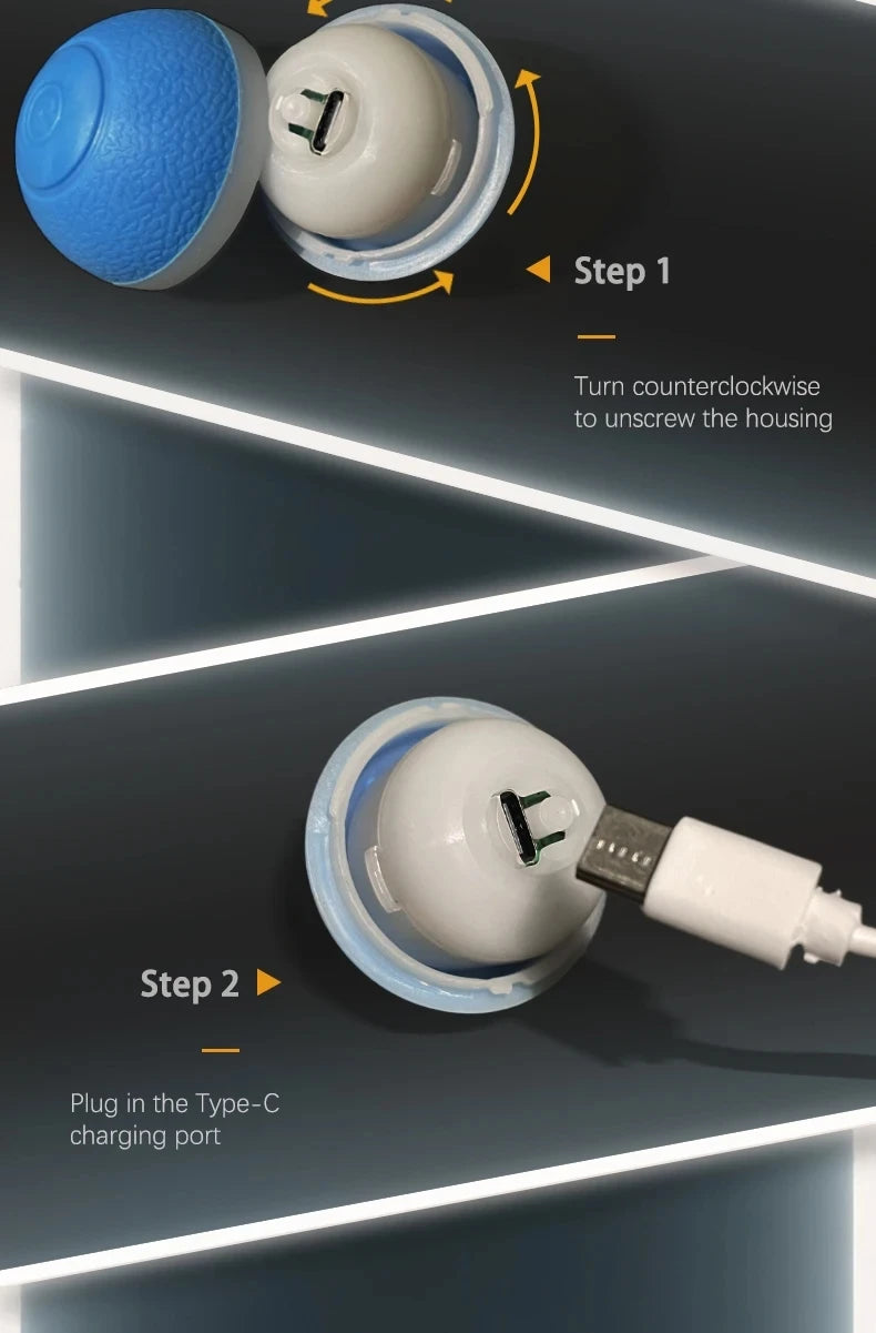 Intelligent Rechargeable Cat Toy Ball with Dual Play Modes