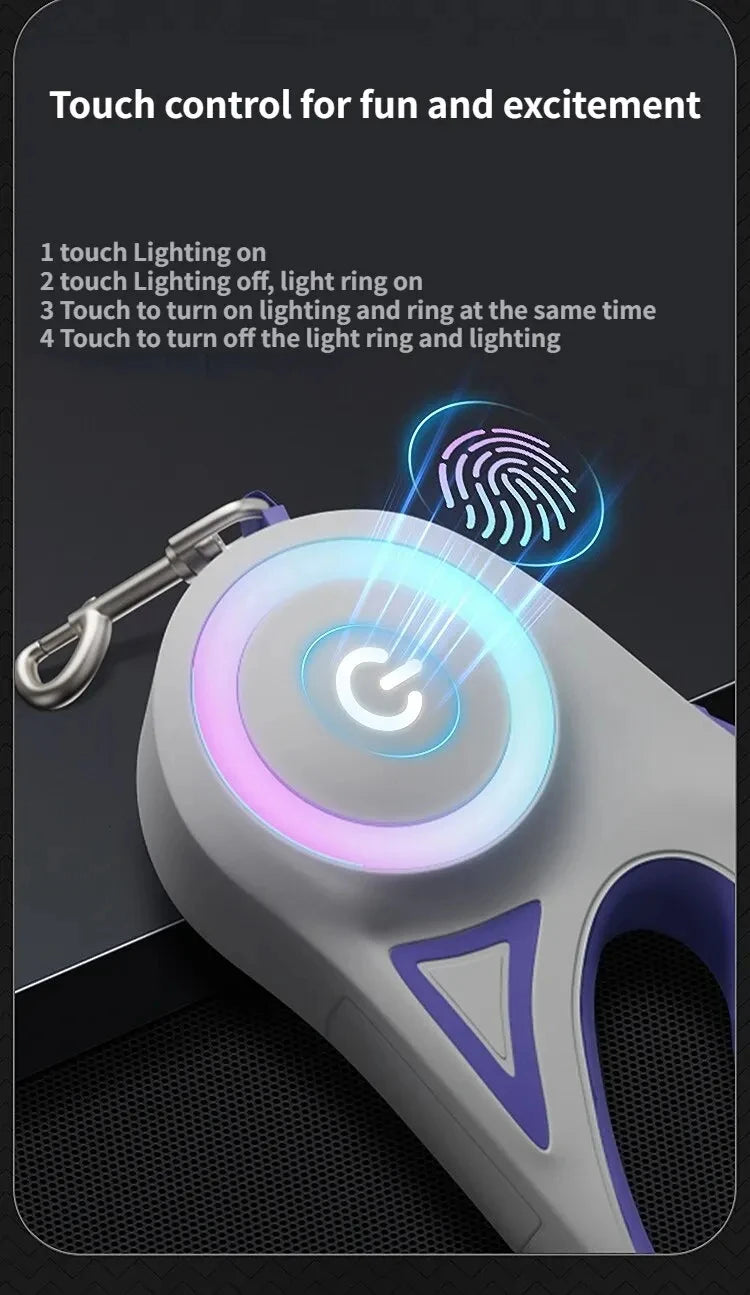 LED Retractable Dog Leash
