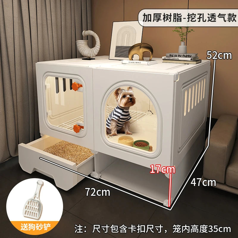 Pet Villa Cage with Toilet & Storage
