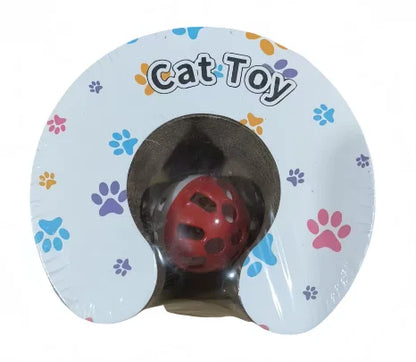 Petzrella 3-in-1 Wellpappe Katzenkratzbaum mit Spielball & Liegefläche