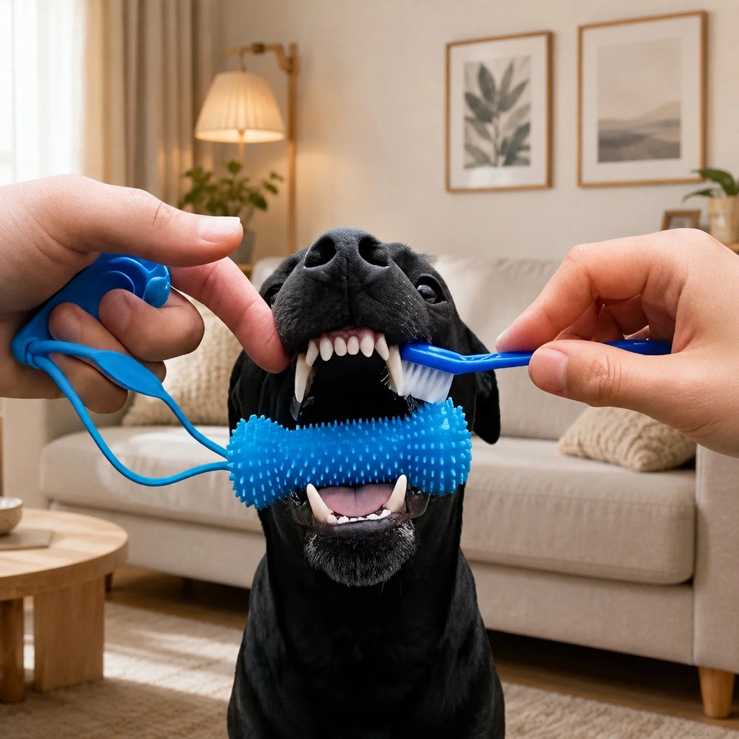 Petzrella Dog Toothbrush Chew Toy – Dual-Action Dental Cleaning for Dogs