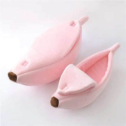 Petzrella Banana Cat Bed House – Cozy Plush Pet Basket