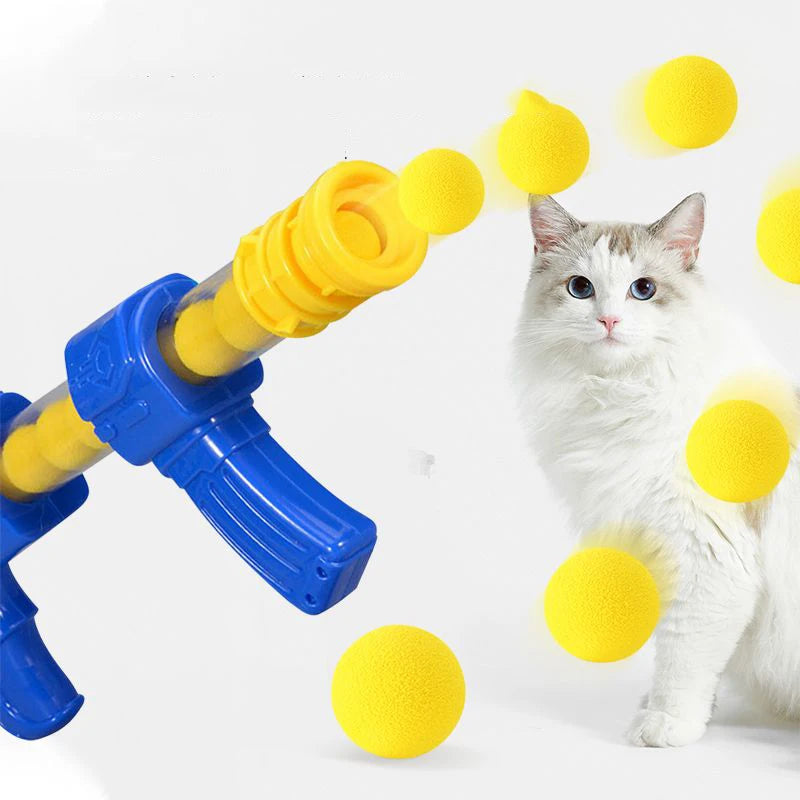 Plush Ball Shooter Toy for Cats & Small Dogs