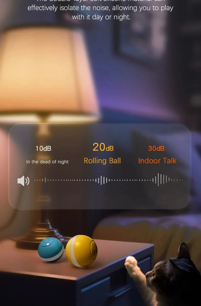 Intelligent Rechargeable Cat Toy Ball with Dual Play Modes