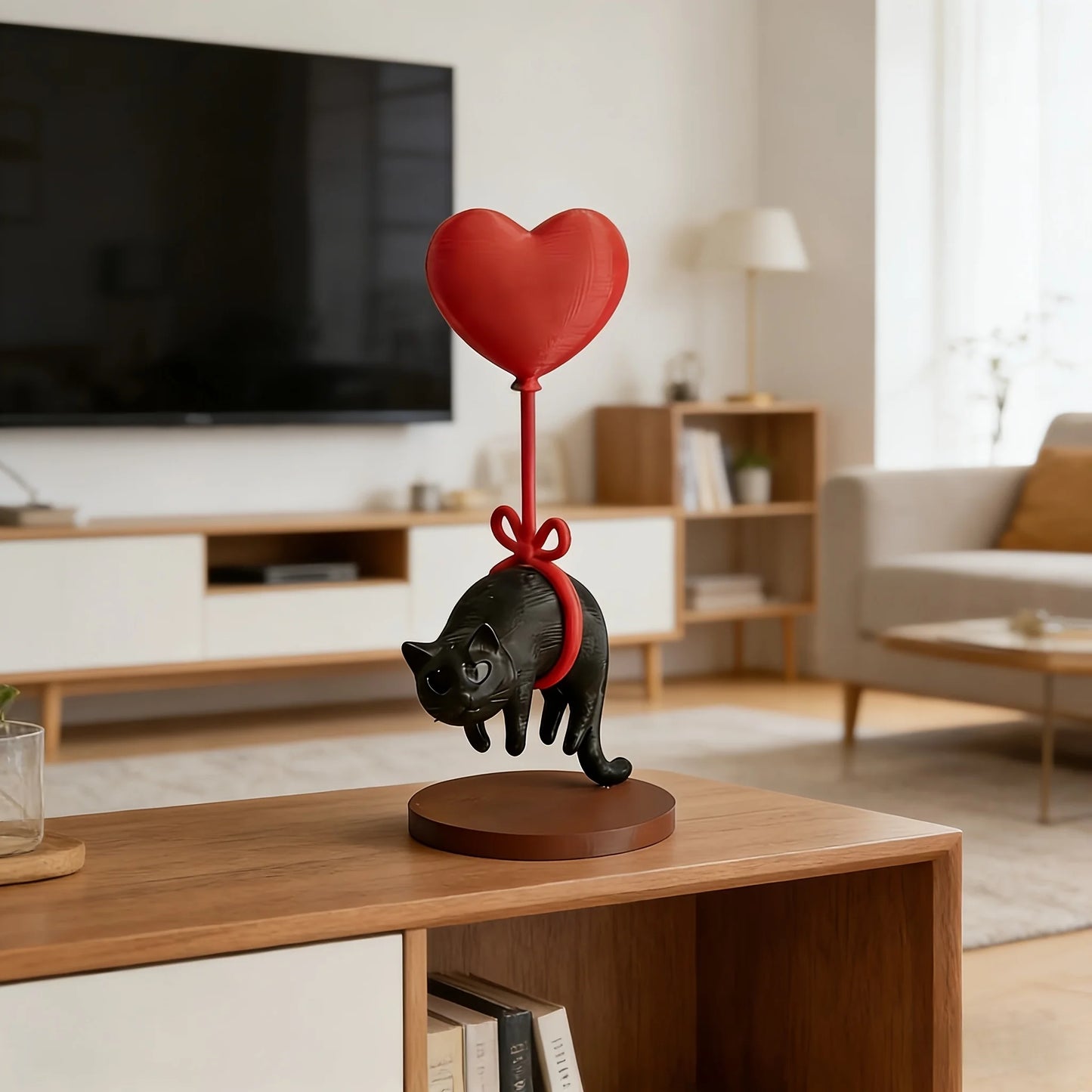 Petzrella schwebende Katzen- und Herzballon-Schreibtischdekoration