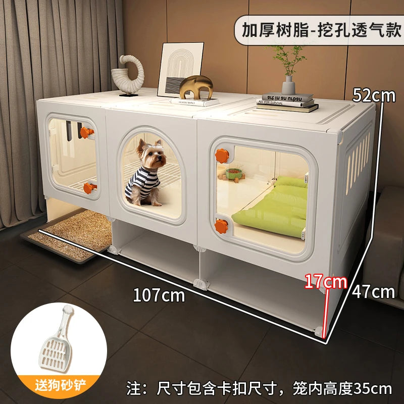 Pet Villa Cage with Toilet & Storage