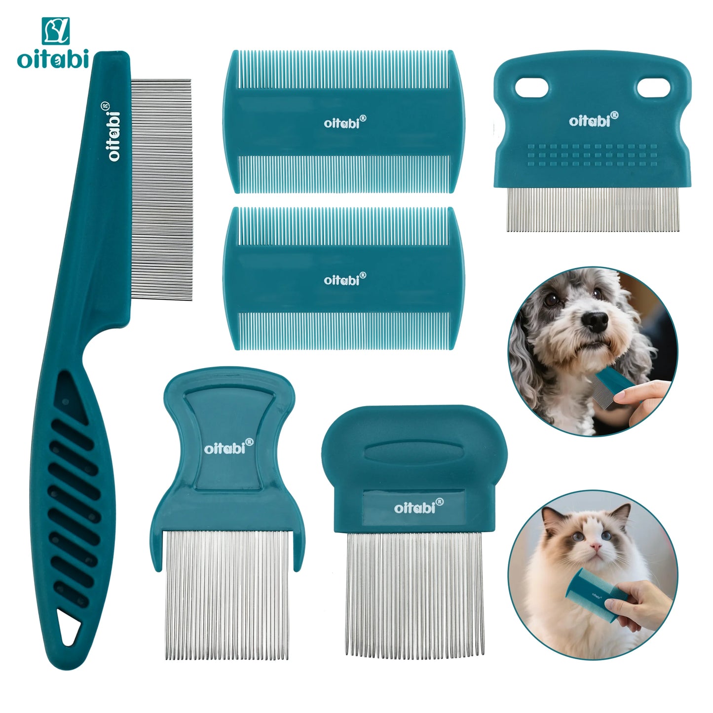 Pet Grooming Comb Set for Cats and Dogs