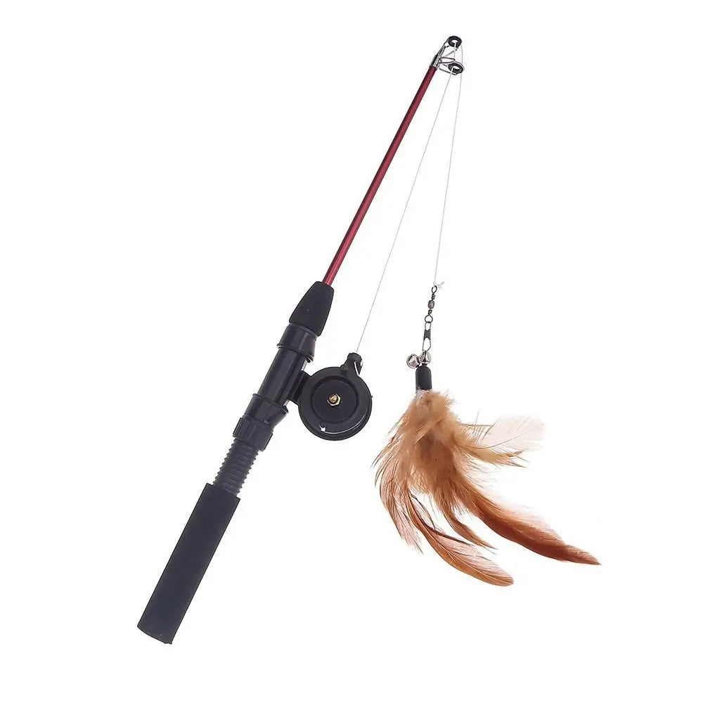 Retractable Fishing Rod Cat Toy