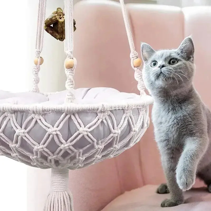 Hanging Cotton Cat Hammock Bed