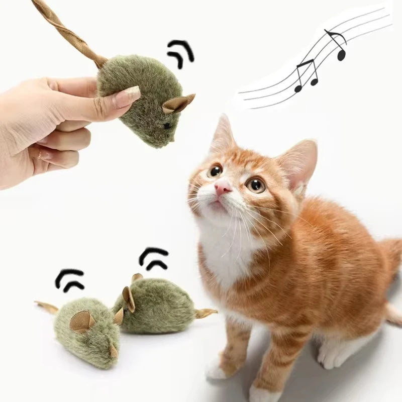 Interactive Plush Mouse Toy for Cats
