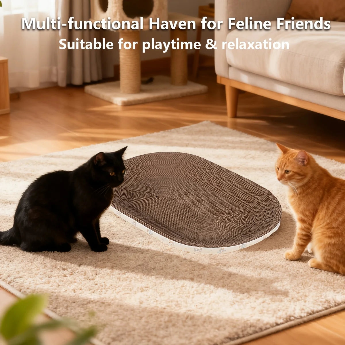Oval Cardboard Cat Scratcher Pad