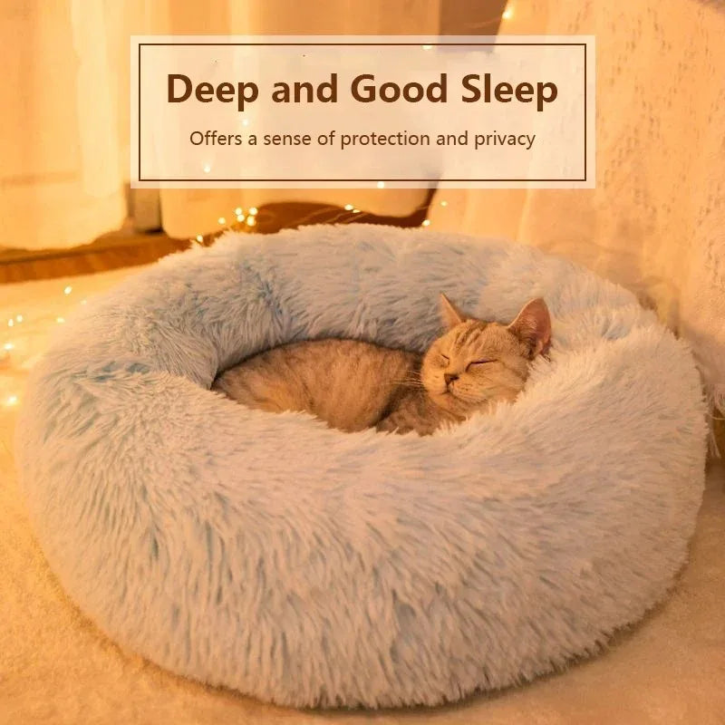 Plush Calming Cat Bed for Comfortable Sleep