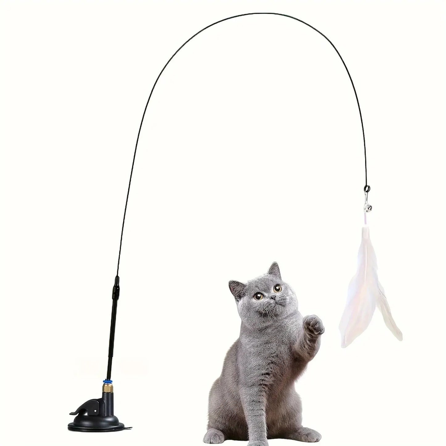 Petzrella Saugnapf Flexibler Zauberstab Teaser für Katzen
