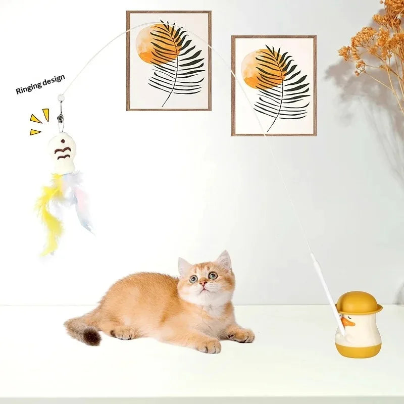 Cute Duckling Cat Teaser Stick