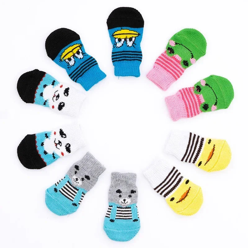 Cartoon Knitted Winter Pet Socks