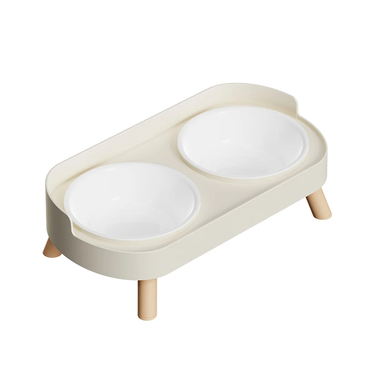 Elevated Double Food & Water Bowl for Cats & Dogs